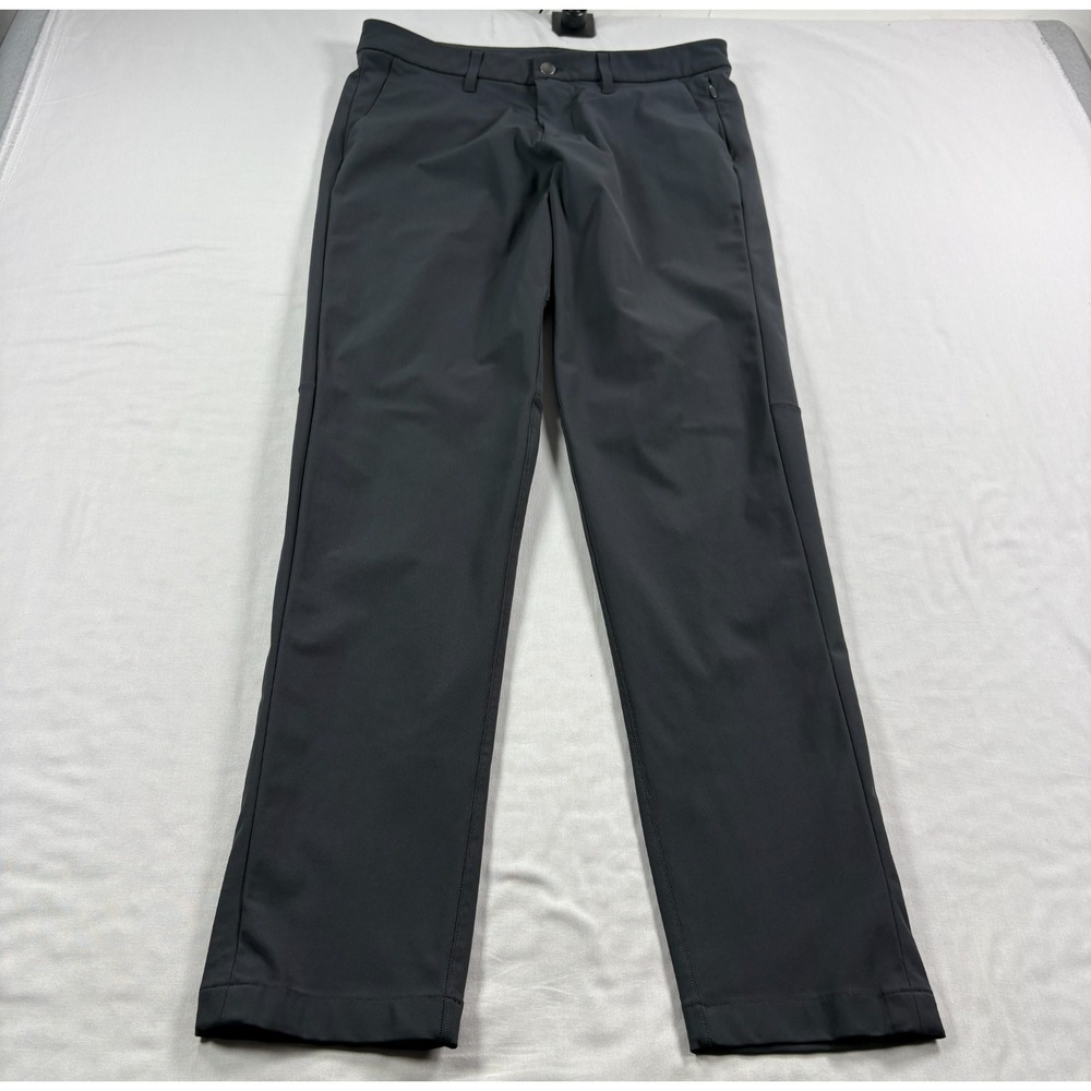 Lululemon Commission Pants Mens 32x31 Black Chino Slim Fit Tech Golf Stretch